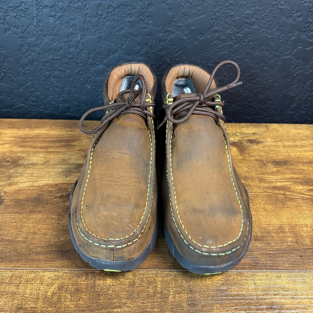 Twisted X Driving Moc MDMST02 Brown Leather Steel Toe Work Boots Mens 9W - Picture 2 of 6